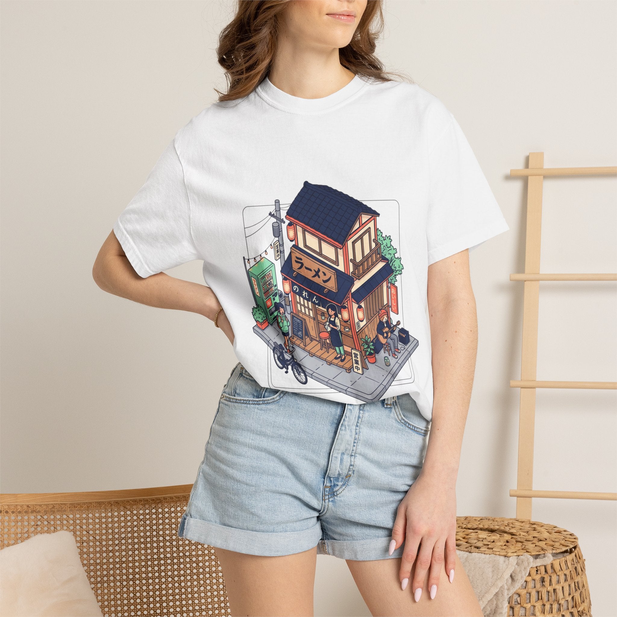 Japanese Ramen Shop Isometric T-Shirt — Retro City Street Anime Tee